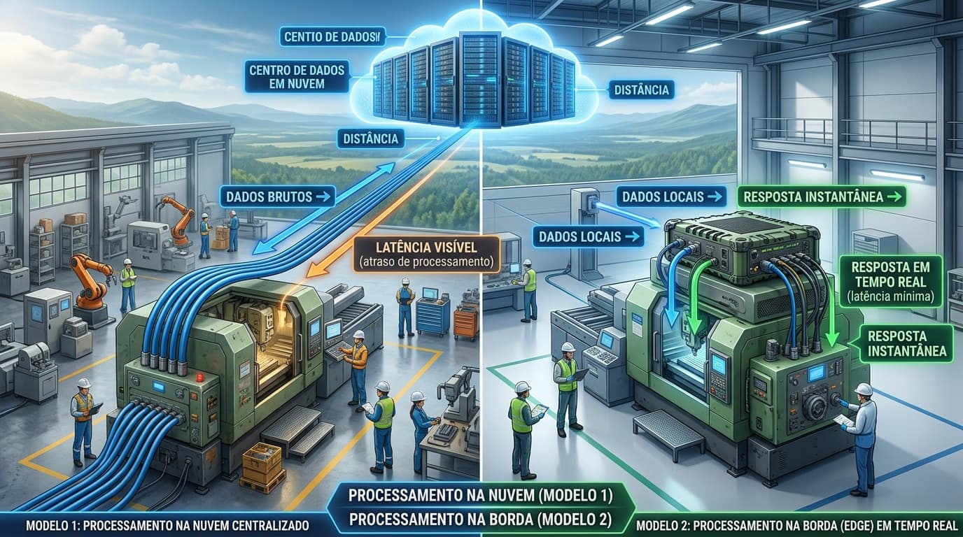 O que é edge computing industrial: por que processar dados perto da máquina muda o que é possível